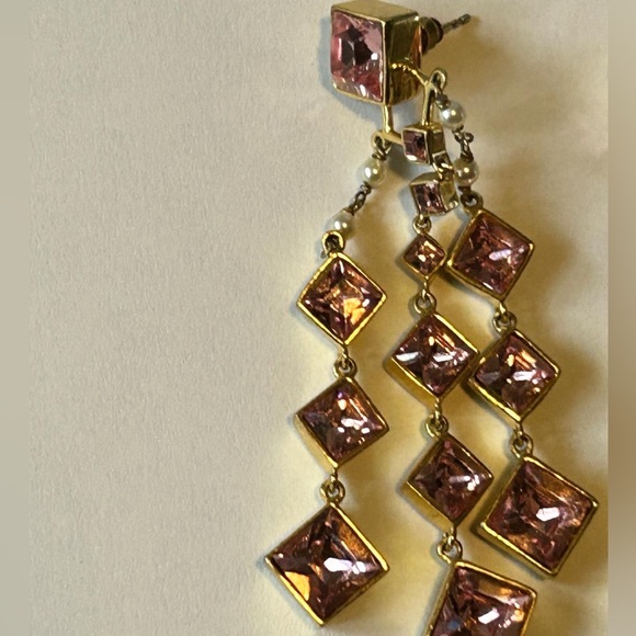 Beautiful original Swarovski pink crystal chandelier earrings - Picture 6 of 7